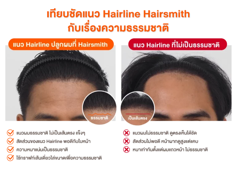 เปรียบเทียบแนวผมธรรมชาติ