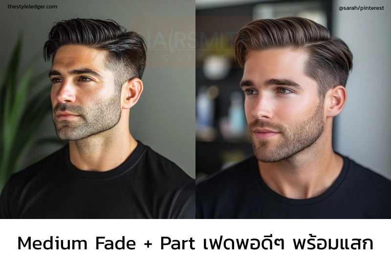 ทรงผมชาย Medium Fade + Part